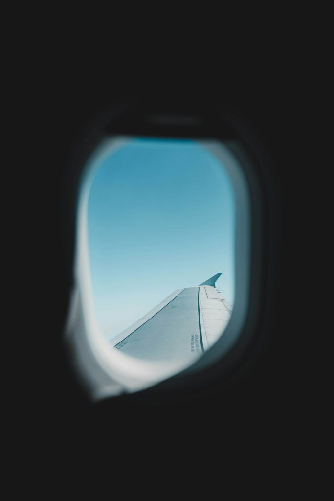 window seat in airplane